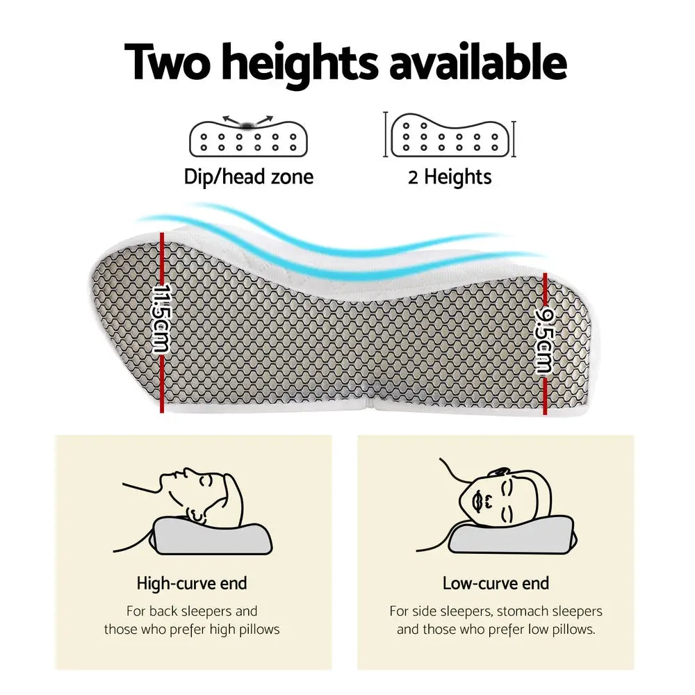 Giselle Memory Foam Pillow Contour Neck - Home & Garden > Bedding