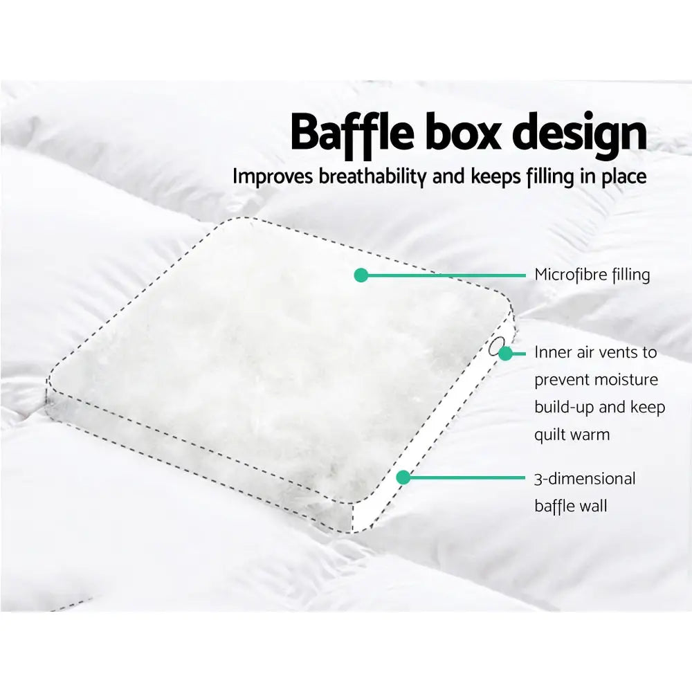 Giselle Queen Mattress Topper Pillowtop 1000GSM Microfibre Filling Protector - Home & Garden > Bedding