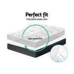 Giselle Queen Mattress Topper Pillowtop 1000GSM Microfibre Filling Protector - Home & Garden > Bedding