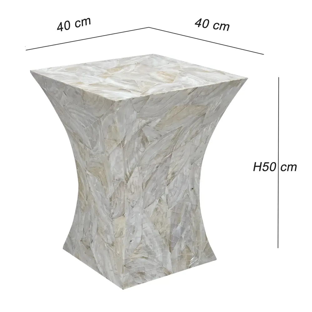 GLEESON MOTHER OF PEARL HAND MADE SIDE TABLE - Furniture > Living Room > Side Tables
