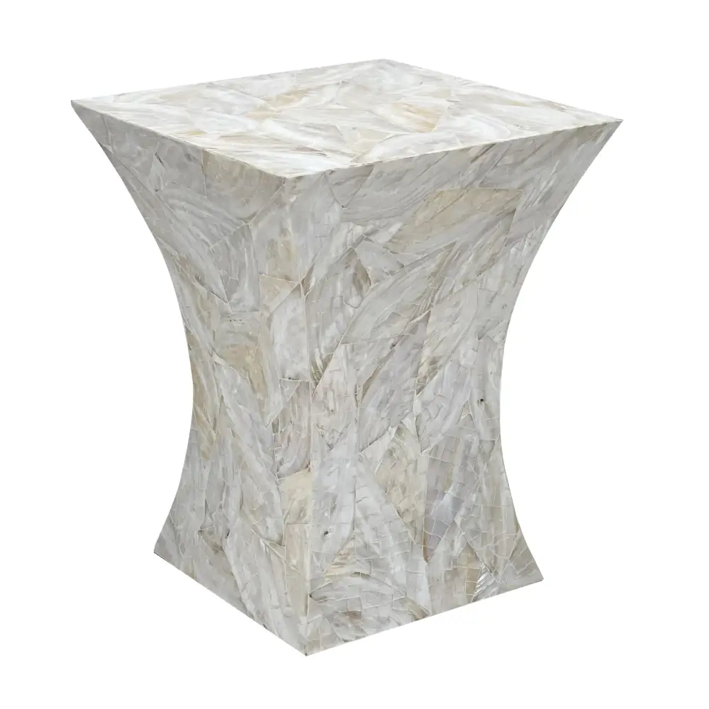 GLEESON MOTHER OF PEARL HAND MADE SIDE TABLE - Furniture > Living Room > Side Tables