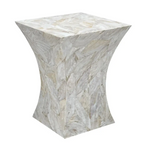 GLEESON MOTHER OF PEARL HAND MADE SIDE TABLE - Furniture > Living Room > Side Tables