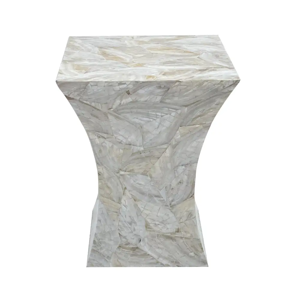 GLEESON MOTHER OF PEARL HAND MADE SIDE TABLE - Furniture > Living Room > Side Tables