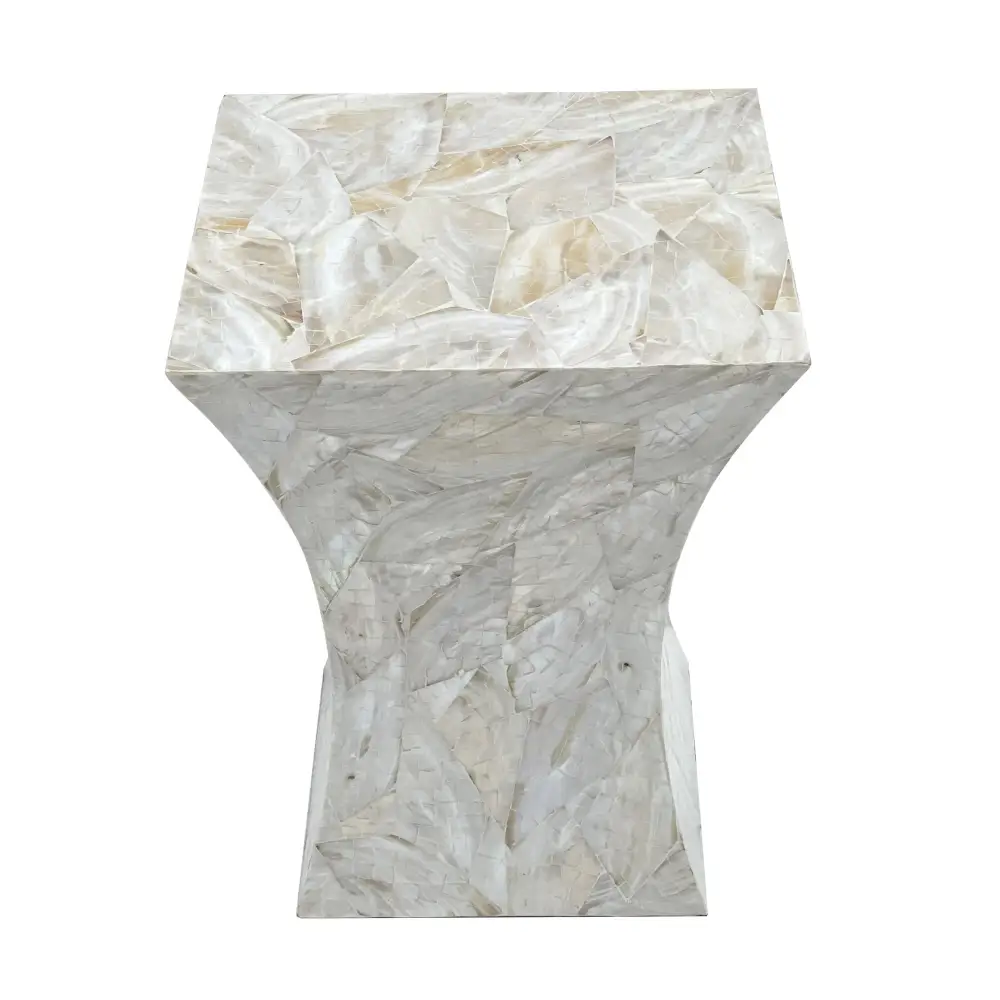 GLEESON MOTHER OF PEARL HAND MADE SIDE TABLE - Furniture > Living Room > Side Tables