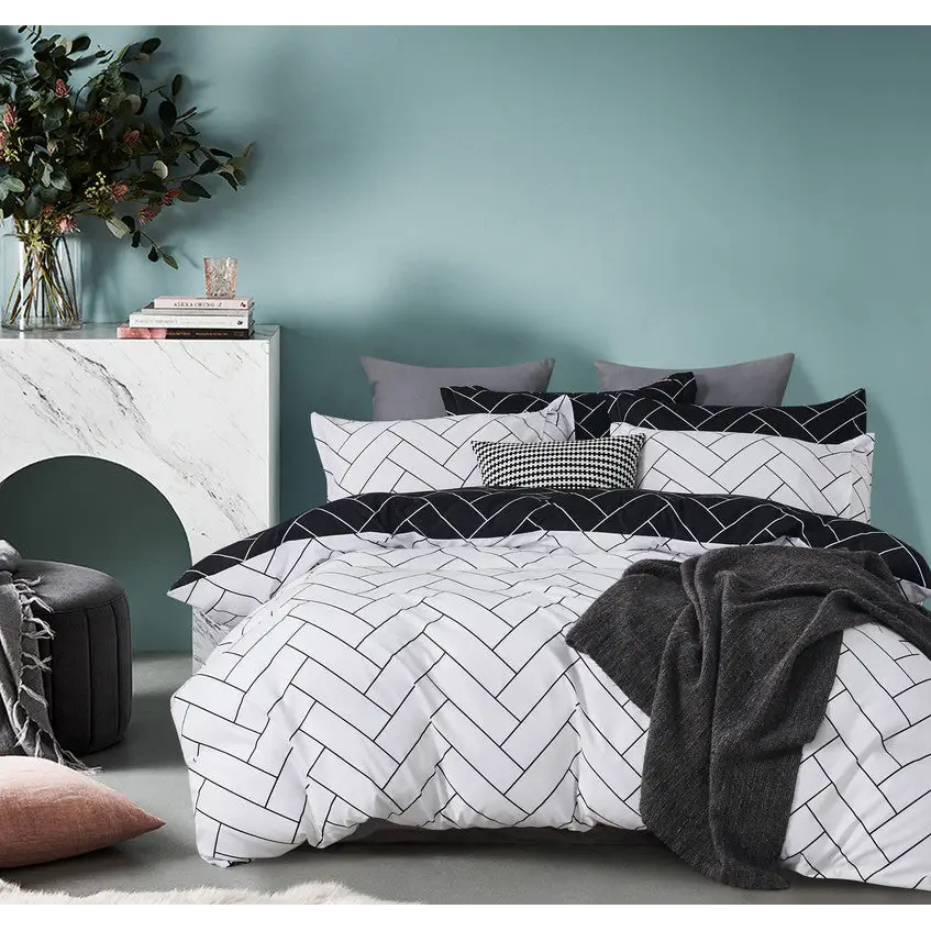 Glen microfiber reversible quilt cover set-king size - Home & Garden > Bedding