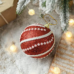 Glittery Christmas Baubles Pearl-Accented Holiday Ornaments in Assorted Colors 2 Sets Total(5 Colors Per Set)