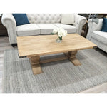 Gloriosa Coffee Table 140cm Pedestal Solid Mango Timber Wood - Honey Wash - Furniture > Living Room