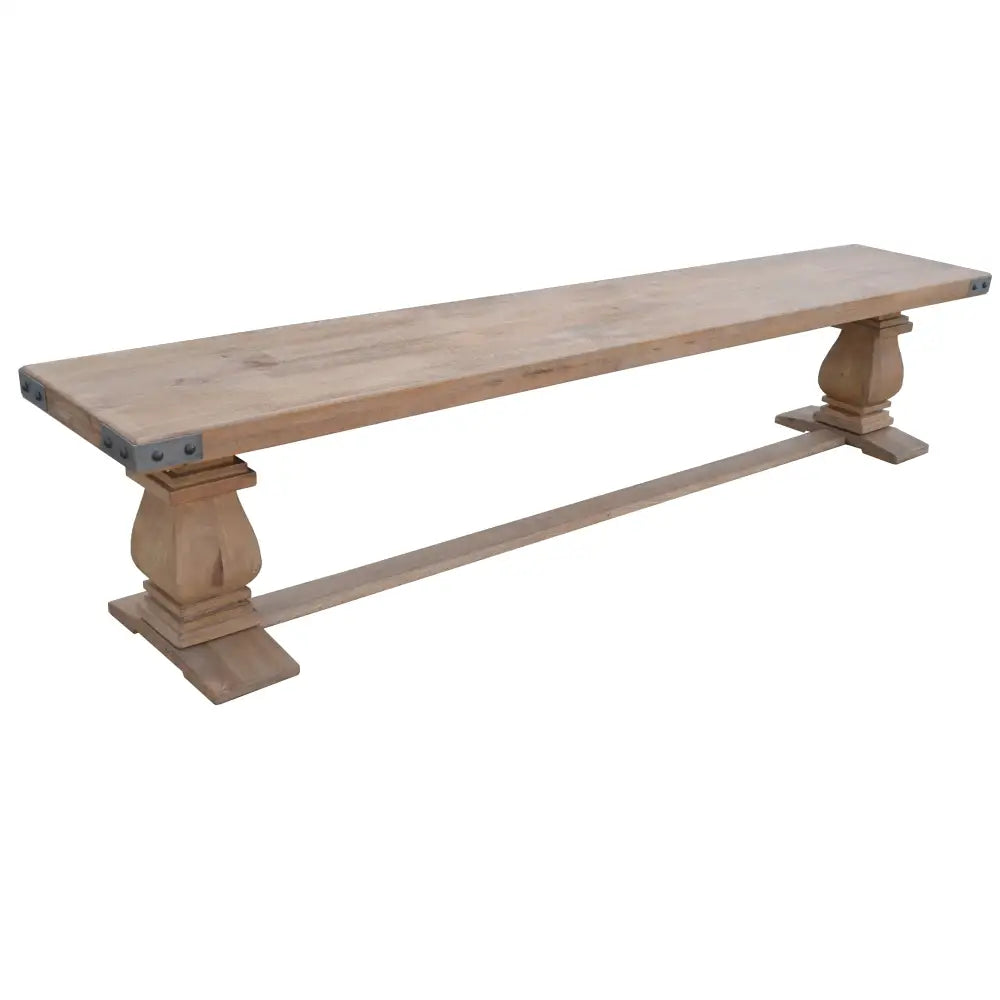 Gloriosa Dining Bench 230cm 3 Person Chair Solid Mango Timber Wood - Honey Wash - Furniture > Dining