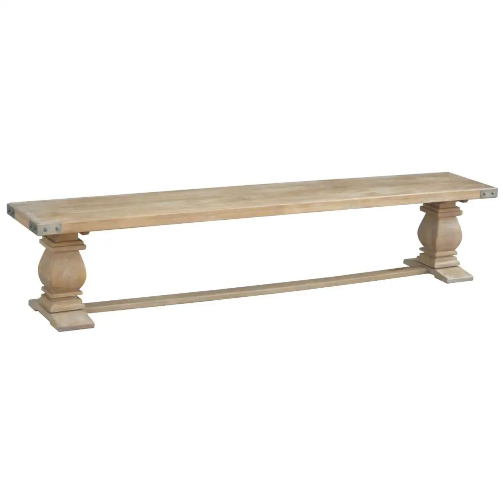 Gloriosa Dining Bench 230cm 3 Person Chair Solid Mango Timber Wood - Honey Wash - Furniture > Dining