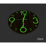 Glow In Dark Wall Clock Luminous Quartz Quiet Wooden Home Decor 30cm - Home & Garden > Decor