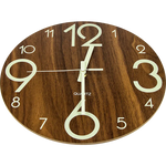 Glow In Dark Wall Clock Luminous Quartz Quiet Wooden Home Decor 30cm - Home & Garden > Decor