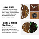 Glow In Dark Wall Clock Luminous Quartz Quiet Wooden Home Decor 30cm - Home & Garden > Decor