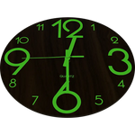 Glow In Dark Wall Clock Luminous Quartz Quiet Wooden Home Decor 30cm - Home & Garden > Decor