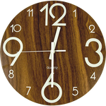 Glow In Dark Wall Clock Luminous Quartz Quiet Wooden Home Decor 30cm - Home & Garden > Decor