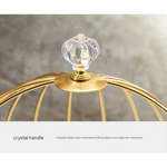 Gold and White Elegant 2-Tier Gold Birdcage Cosmetic Organizer - Wrought Iron Countertop Storage Rack for Skincare