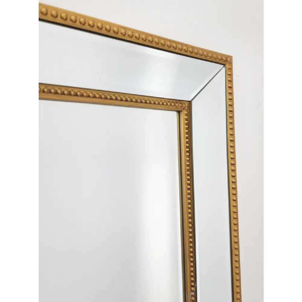 Gold Beaded Framed Mirror - Free Standing 50cm x 170cm - Home & Garden > Decor