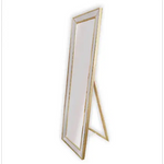 Gold Beaded Framed Mirror - Free Standing 50cm x 170cm - Home & Garden > Decor
