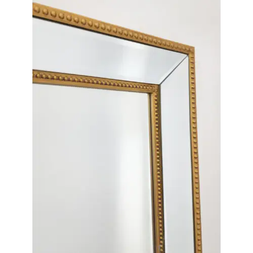 Gold Beaded Framed Mirror - X Large 190cm x 100cm - Home & Garden > Decor