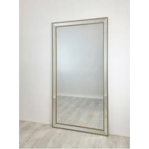 Gold Beaded Framed Mirror - X Large 190cm x 100cm - Home & Garden > Decor