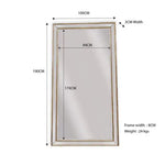 Gold Beaded Framed Mirror - X Large 190cm x 100cm - Home & Garden > Decor