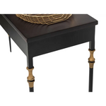 Gold Black Wooden Slim Hallway Console Table with Finial Legs - Furniture > Living Room