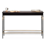 Gold Black Wooden Slim Hallway Console Table with Finial Legs - Furniture > Living Room