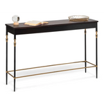 Gold Black Wooden Slim Hallway Console Table with Finial Legs - Furniture > Living Room