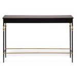 Gold Black Wooden Slim Hallway Console Table with Finial Legs - Furniture > Living Room