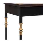 Gold Black Wooden Slim Hallway Console Table with Finial Legs - Furniture > Living Room