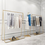 Gold Clothing Retail Shop Commercial Garment Display Rack - Furniture > Office