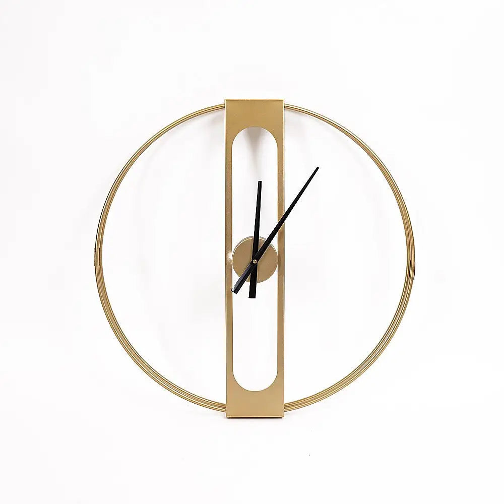 Gold Clover Metal Wall Clock - Home & Garden > Decor