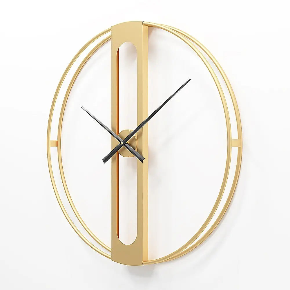 Gold Clover Metal Wall Clock - Home & Garden > Decor