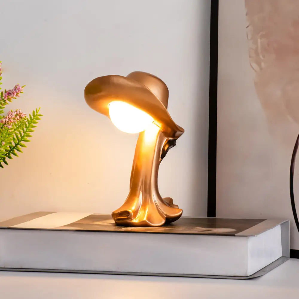 Gold Creative Cowboy Hat USB Table Lamp for Home and Office Decor - Home & Garden > Lighting > Table Lamps