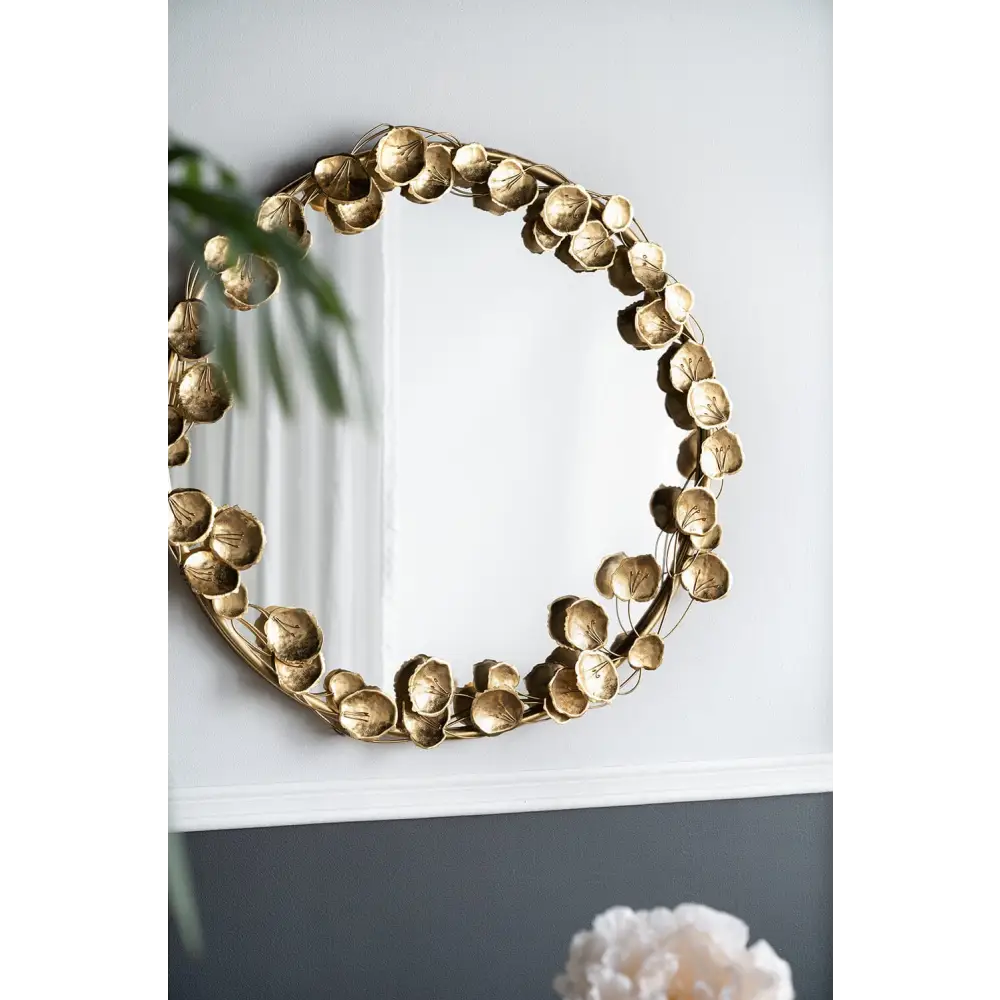 GOLD LEAF DESIGNER WALL MIRROR - Home & Garden > Decor > Mirrors