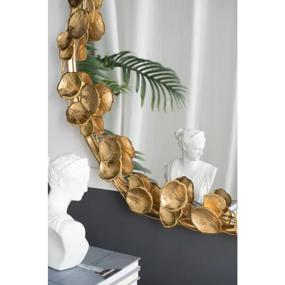 GOLD LEAF DESIGNER WALL MIRROR - Home & Garden > Decor > Mirrors