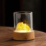 Gold LED Glass Night Light with Mountain Design USB Rechargeable - Home & Garden > Lighting > Night Lights & Ambient