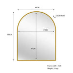 Gold Metal Arch Mirror - Small 80cm x 100cm - Home & Garden > Decor > Mirrors