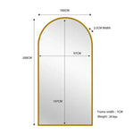 Gold Metal Arch Mirror - X Large 100cm x 200cm - Home & Garden > Decor