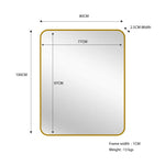 Gold Metal Rectangle Mirror - Small 80cm x 100cm - Home & Garden > Decor