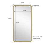Gold Metal Rectangle Mirror - X-Large 100cm x 200cm - Home & Garden > Decor