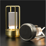 Gold Rechargeable Table Lamp - Touch Dimming 3-Color LED Light for Bedroom and Office - Home & Garden > Lighting >