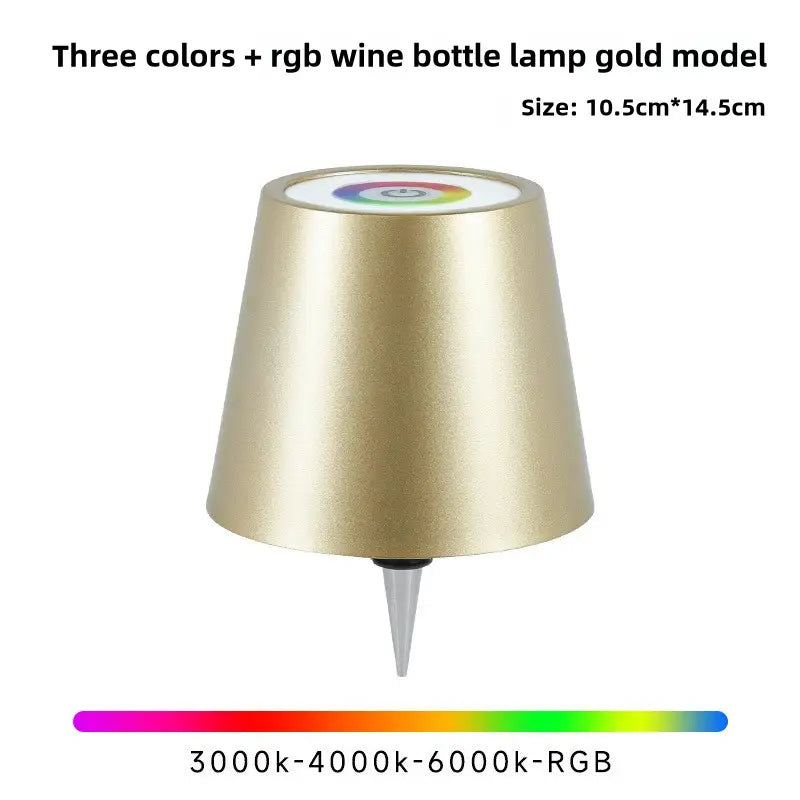 Gold RGB Color-Changing LED Bottle Lamp - Adjustable Smart Lighting for Home Decor - Home & Garden > Lighting > Night