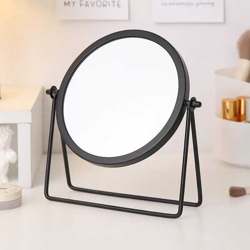 Gold Rotating Tabletop Makeup Mirror - 360º Swivel Vanity Mirror for Bedroom & Desk - Home & Garden > Decor > Mirrors