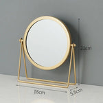 Gold Rotating Tabletop Makeup Mirror - 360º Swivel Vanity Mirror for Bedroom & Desk - Home & Garden > Decor > Mirrors