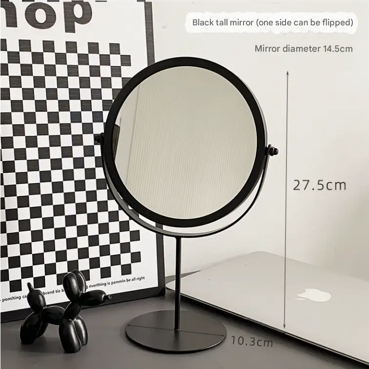 Gold Rotating Tabletop Makeup Mirror - 360º Swivel Vanity Mirror for Bedroom & Desk - Home & Garden > Decor > Mirrors