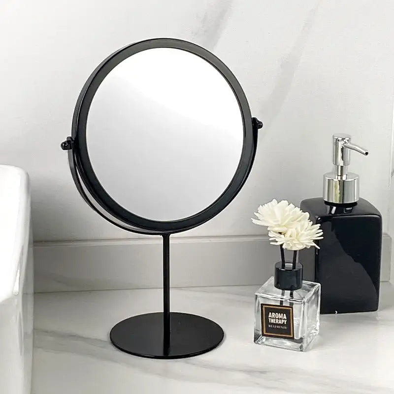 Gold Rotating Tabletop Makeup Mirror - 360º Swivel Vanity Mirror for Bedroom & Desk - Home & Garden > Decor > Mirrors