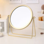 Gold Rotating Tabletop Makeup Mirror - 360º Swivel Vanity Mirror for Bedroom & Desk - Home & Garden > Decor > Mirrors