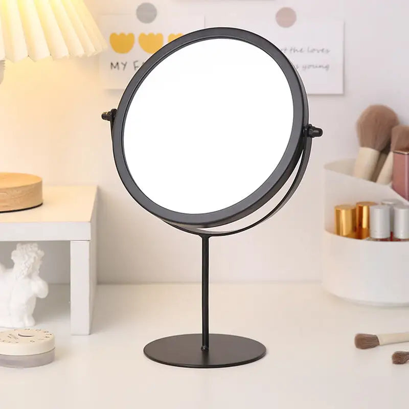Gold Rotating Tabletop Makeup Mirror - 360º Swivel Vanity Mirror for Bedroom & Desk - Home & Garden > Decor > Mirrors