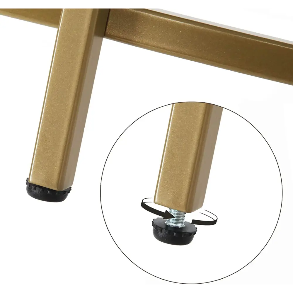 Gold Round Side Table with Golden Metal Frame Robust and Stable - Furniture > Living Room