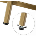 Gold Round Side Table with Golden Metal Frame Robust and Stable - Furniture > Living Room